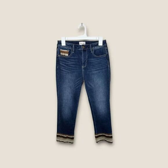 Driftwood Collette Straight Leg Embroidered Crop Size 27 NWOT - Picture 3 of 9